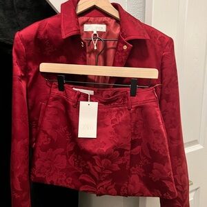 Zara Crimson Floral Suit Set